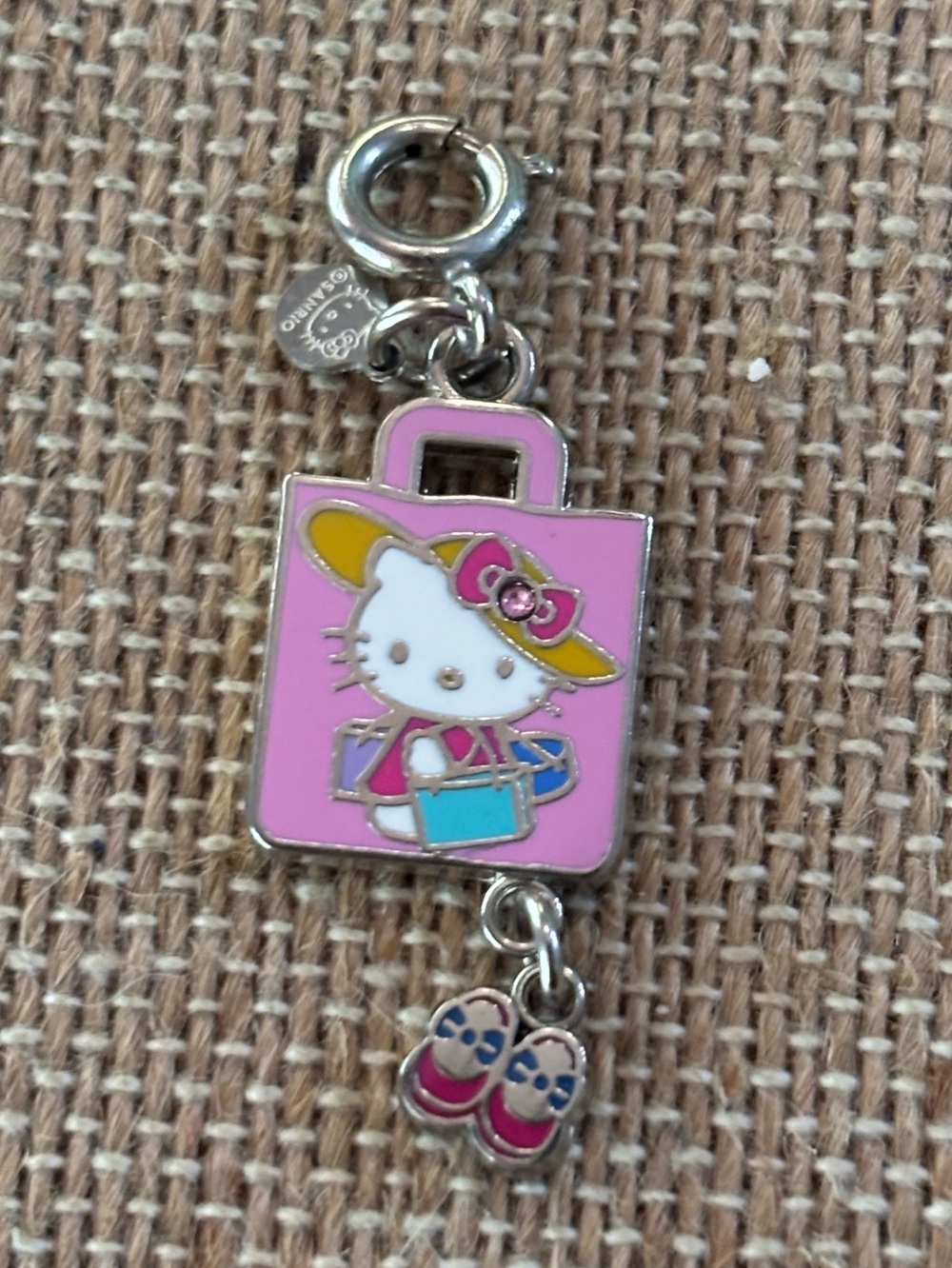 Sanrio Hello Kitty Enamel Dangle Shoes Charm Hello Kitty Shopping Bags